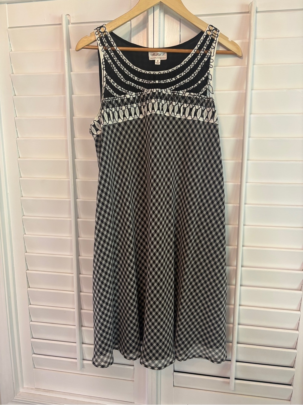 M.S.S.P black and cream tank dress size medium